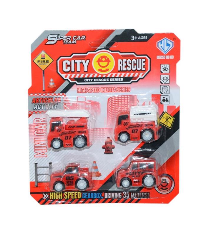 Toptan city rescue dörtlü itfaiye set